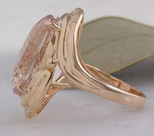 Load image into Gallery viewer, 16.18 Carats Exquisite Natural Pink Kunzite and Diamond 14K Solid Rose Gold Ring