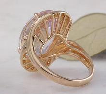 Load image into Gallery viewer, 16.18 Carats Exquisite Natural Pink Kunzite and Diamond 14K Solid Rose Gold Ring
