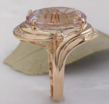 Load image into Gallery viewer, 16.18 Carats Exquisite Natural Pink Kunzite and Diamond 14K Solid Rose Gold Ring