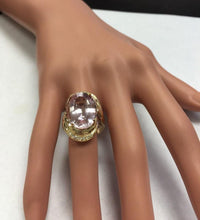 Load image into Gallery viewer, 16.18 Carats Exquisite Natural Pink Kunzite and Diamond 14K Solid Rose Gold Ring