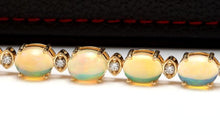Load image into Gallery viewer, Very Impressive 20.00 Carats Natural Ethiopian Opal &amp; Diamond 14K Solid Yellow Gold Bracelet