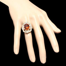 Load image into Gallery viewer, 6.50 Carats Natural Citrine and Diamond 14K Solid Yellow Gold Ring