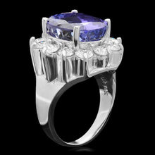 Load image into Gallery viewer, 13.40 Carats Natural Tanzanite and Diamond 14K Solid White Gold Ring