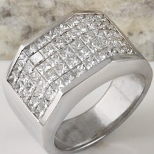 Load image into Gallery viewer, Heavy 5.65 Carats Natural Diamond 14K Solid White Gold Men's Ring