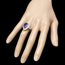 Load image into Gallery viewer, 4.90 Carats Natural Tanzanite and Diamond 14K Solid White Gold Ring