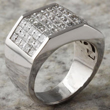 Load image into Gallery viewer, Heavy 5.65 Carats Natural Diamond 14K Solid White Gold Men's Ring