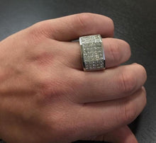 Load image into Gallery viewer, Heavy 5.65 Carats Natural Diamond 14K Solid White Gold Men's Ring