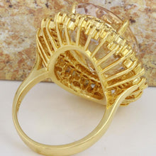 Load image into Gallery viewer, 15.94 Carats Exquisite Natural Peach Morganite and Diamond 14K Solid Yellow Gold Ring
