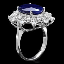 Load image into Gallery viewer, 9.50 Carats Natural Blue Sapphire and Diamond 14K Solid White Gold Ring