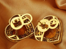 Load image into Gallery viewer, Exquisite 25.75 Carats Natural Madeira Citrine and Diamond 14K Solid Yellow Gold Earrings