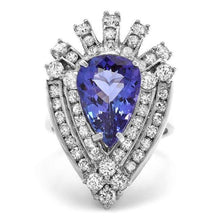 Load image into Gallery viewer, 6.60 Carats Natural Tanzanite and Diamond 14K Solid White Gold Ring