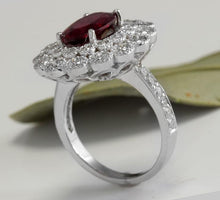 Load image into Gallery viewer, 4.00 Carats Natural Very Nice Looking Tourmaline and Diamond 14K Solid White Gold Ring