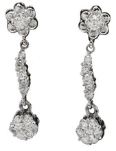 Load image into Gallery viewer, Adorable 1.25 Carats Natural VS Diamond 14K Solid White Gold Earrings