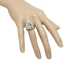 Load image into Gallery viewer, 7.00 Carats Natural Aquamarine and Diamond 14K Solid White Gold Ring