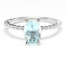 Load image into Gallery viewer, 1.00 Carat Exquisite Natural Aquamarine 14K Solid White Gold Ring