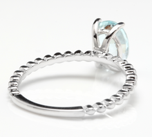 Load image into Gallery viewer, 1.00 Carat Exquisite Natural Aquamarine 14K Solid White Gold Ring