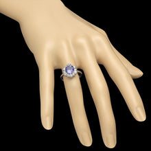 Load image into Gallery viewer, 2.80 Carats Natural Tanzanite and Diamond 14K Solid White Gold Ring
