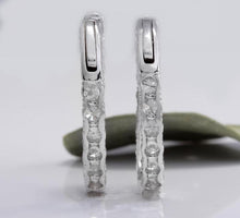 Load image into Gallery viewer, Exquisite 3.25 Carats Natural Diamond 14K Solid White Gold Hoop Earrings