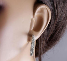 Load image into Gallery viewer, Exquisite 3.25 Carats Natural Diamond 14K Solid White Gold Hoop Earrings