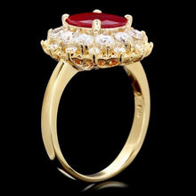 Load image into Gallery viewer, 3.00 Carats Natural Red Ruby and Diamond 14K Solid Yellow Gold Ring