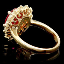 Load image into Gallery viewer, 3.00 Carats Natural Red Ruby and Diamond 14K Solid Yellow Gold Ring