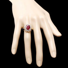 Load image into Gallery viewer, 3.00 Carats Natural Red Ruby and Diamond 14K Solid Yellow Gold Ring