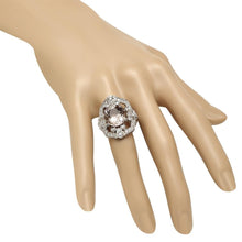 Load image into Gallery viewer, 7.90 Carats Natural Morganite and Diamond 14K Solid White Gold Ring