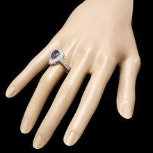 Load image into Gallery viewer, 3.30 Carats Natural Tanzanite and Diamond 14K Solid White Gold Ring