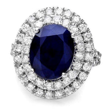 Load image into Gallery viewer, 7.90 Carats Natural Blue Sapphire and Diamond 14K Solid White Gold Ring