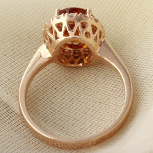 Load image into Gallery viewer, 2.35 Carats Exquisite Natural Madeira Citrine and Diamond 14K Solid Rose Gold Ring