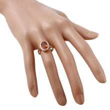 Load image into Gallery viewer, 2.35 Carats Exquisite Natural Madeira Citrine and Diamond 14K Solid Rose Gold Ring
