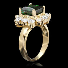 Load image into Gallery viewer, 5.50 Carats Natural Green Tourmaline and Diamond 14K Solid Yellow Gold Ring
