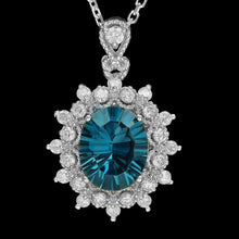 Load image into Gallery viewer, 3.30Ct Natural Topaz and  Diamond 14K Solid White Gold Pendant