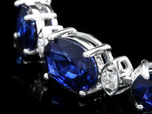 Load image into Gallery viewer, 12.60 Natural Blue Sapphire and Diamond 14K Solid White Gold Bracelet