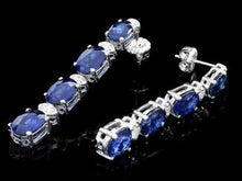 Load image into Gallery viewer, 7.30Ct Natural Sapphire and Diamond 14K White Gold Earrings