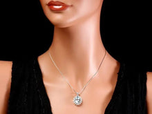 Load image into Gallery viewer, 6.10Ct Natural Aquamarine and  Diamond 14K Solid White Gold Pendant