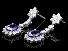 Load image into Gallery viewer, 6.10Ct Natural Tanzanite and Diamond 14K Solid White Gold Earrings
