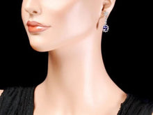 Load image into Gallery viewer, 6.10Ct Natural Tanzanite and Diamond 14K Solid White Gold Earrings