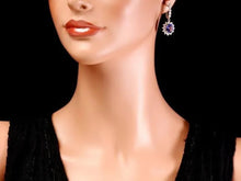 Load image into Gallery viewer, 6.40Ct Natural Tanzanite and Diamond 14K Solid White Gold Earrings