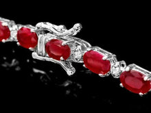 Load image into Gallery viewer, 14.50Ct Natural Ruby and  Diamond 14K Solid White Gold Bracelet