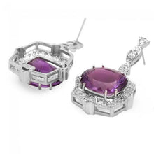 Load image into Gallery viewer, 19.70ct Natural Amethyst and Diamond 14K Solid White Gold Earrings