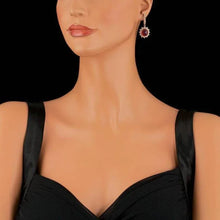 Load image into Gallery viewer, 15.40Ct Natural Ruby and Diamond 14K Solid Rose Gold Earrings