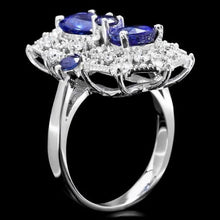 Load image into Gallery viewer, 4.30 Carats Natural Blue Sapphire and Diamond 14K Solid White Gold Ring