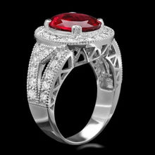 Load image into Gallery viewer, 4.70 Carats Natural Tourmaline and Diamond 14K Solid White Gold Ring
