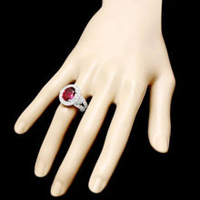 Load image into Gallery viewer, 4.70 Carats Natural Tourmaline and Diamond 14K Solid White Gold Ring