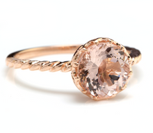Load image into Gallery viewer, 1.50 Carats Exquisite Natural Morganite 14K Solid Rose Gold Ring