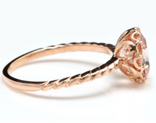 Load image into Gallery viewer, 1.50 Carats Exquisite Natural Morganite 14K Solid Rose Gold Ring