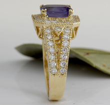 Load image into Gallery viewer, 3.30 Carats Natural Very Nice Looking Tanzanite and Diamond 14K Solid Yellow Gold Ring