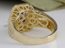 Load image into Gallery viewer, 3.30 Carats Natural Very Nice Looking Tanzanite and Diamond 14K Solid Yellow Gold Ring
