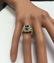 Load image into Gallery viewer, 3.30 Carats Natural Very Nice Looking Tanzanite and Diamond 14K Solid Yellow Gold Ring